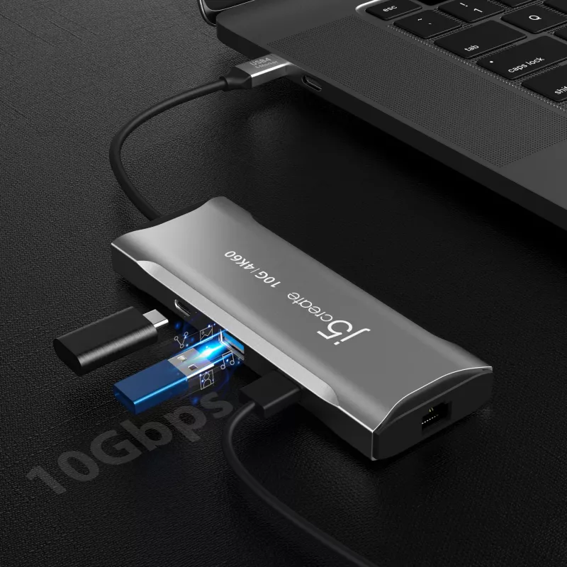 j5create JCD393 4K60 Elite USB-C® 10Gbps Mini Dock, Pilka