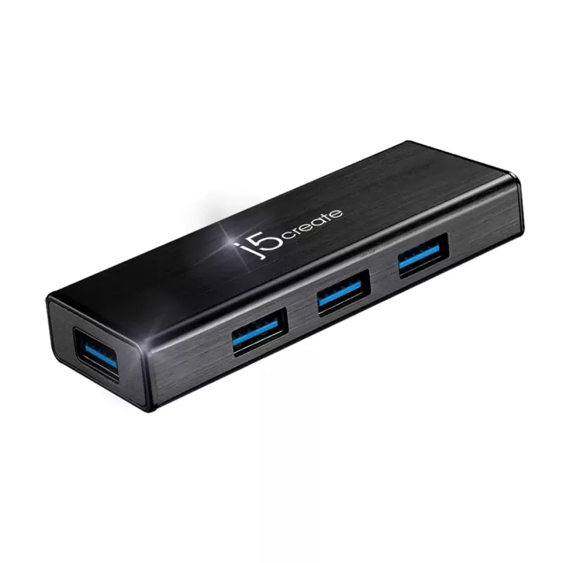 USB šakotuvas j5create JUH340 4 prievadų USB 3.0 juodas aliuminis