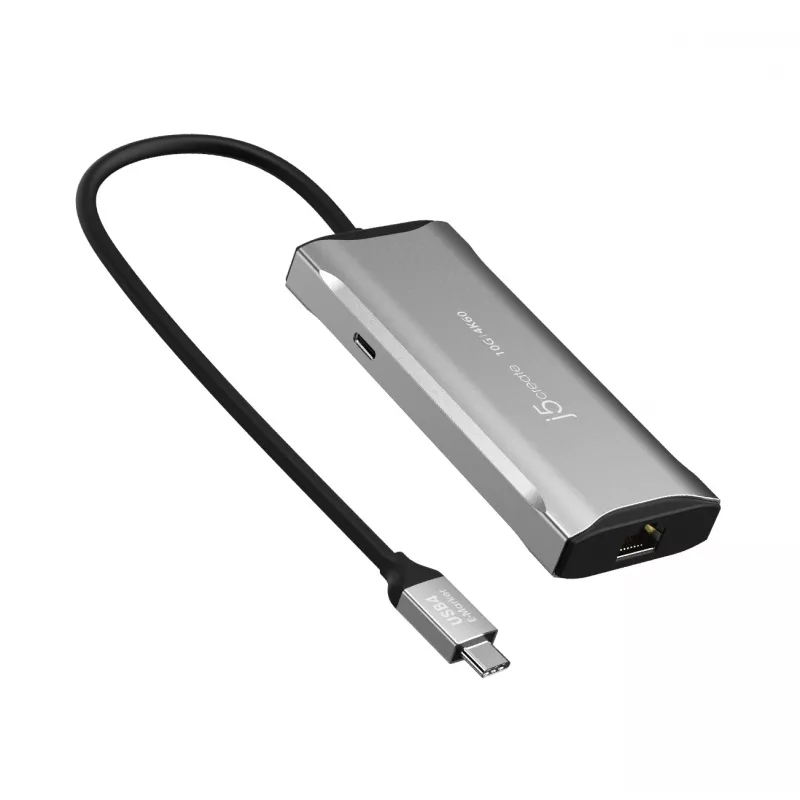 j5create JCD392 4K60 Elite USB-C® 10Gbps kelioninis dokas, pilka spalva