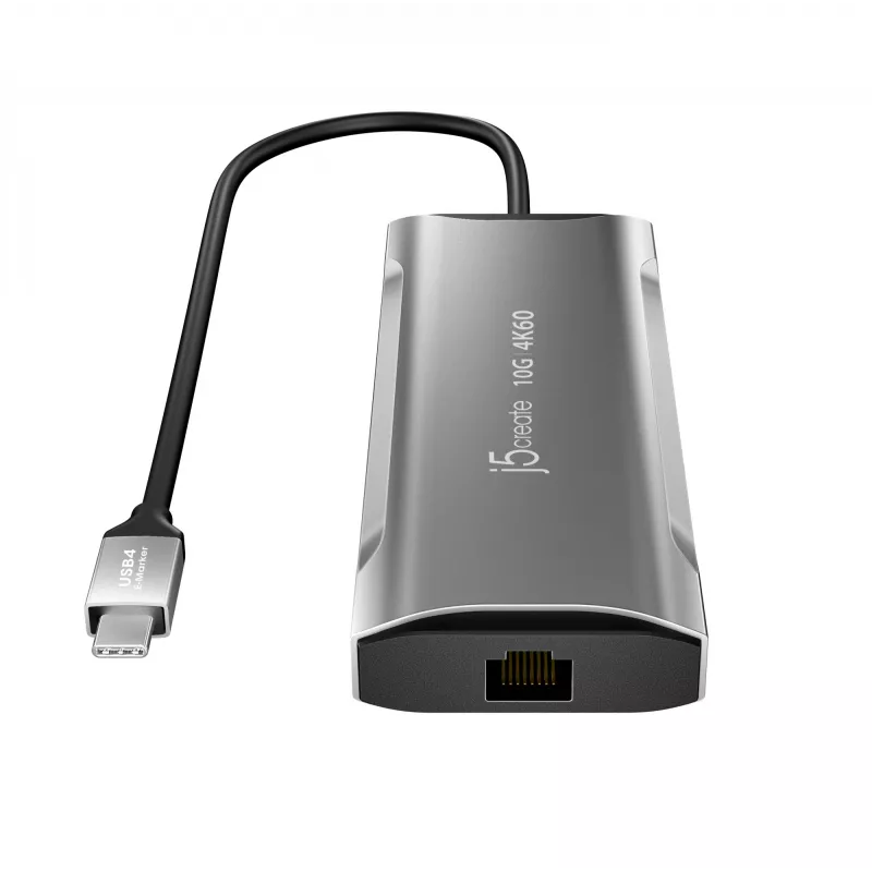 j5create JCD392 4K60 Elite USB-C® 10Gbps kelioninis dokas, pilka spalva