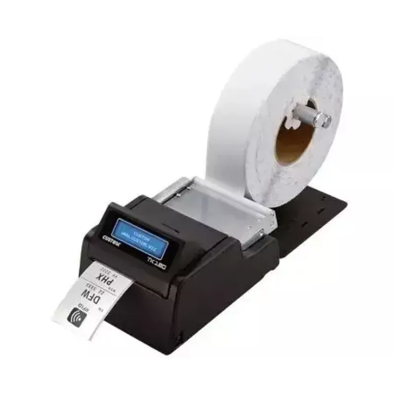 Etikečių spausdintuvas CUSTOM TK180 – terminis perkėlimas, 300×300 DPI, 200 mm/s, maks. popieriaus plotis 82,5 mm, laidinis Ethernet, juodas