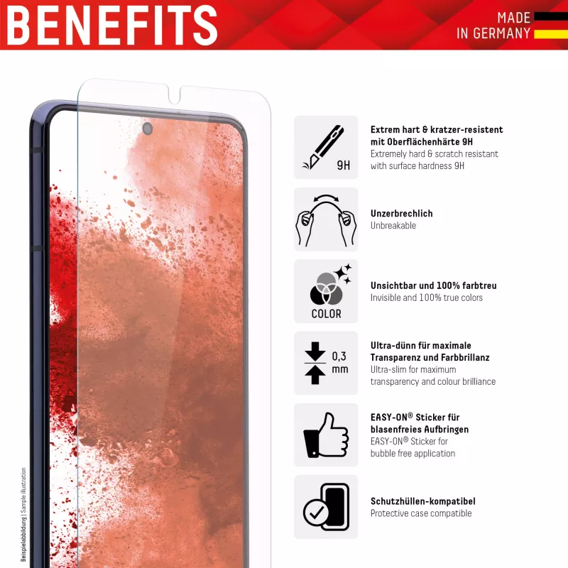 Displex Smart Glass (9H) apsauginis stiklas Samsung Galaxy S21 FE, su montavimo lipdukais, nedūžtantis, itin plonas, nematomas