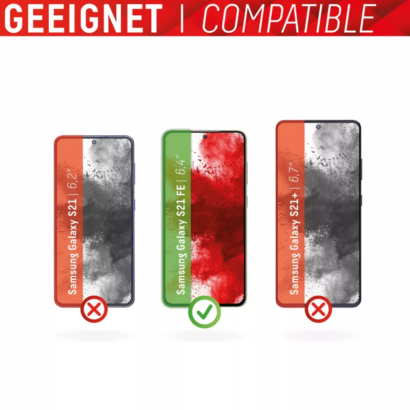 Displex Smart Glass (9H) apsauginis stiklas Samsung Galaxy S21 FE, su montavimo lipdukais, nedūžtantis, itin plonas, nematomas