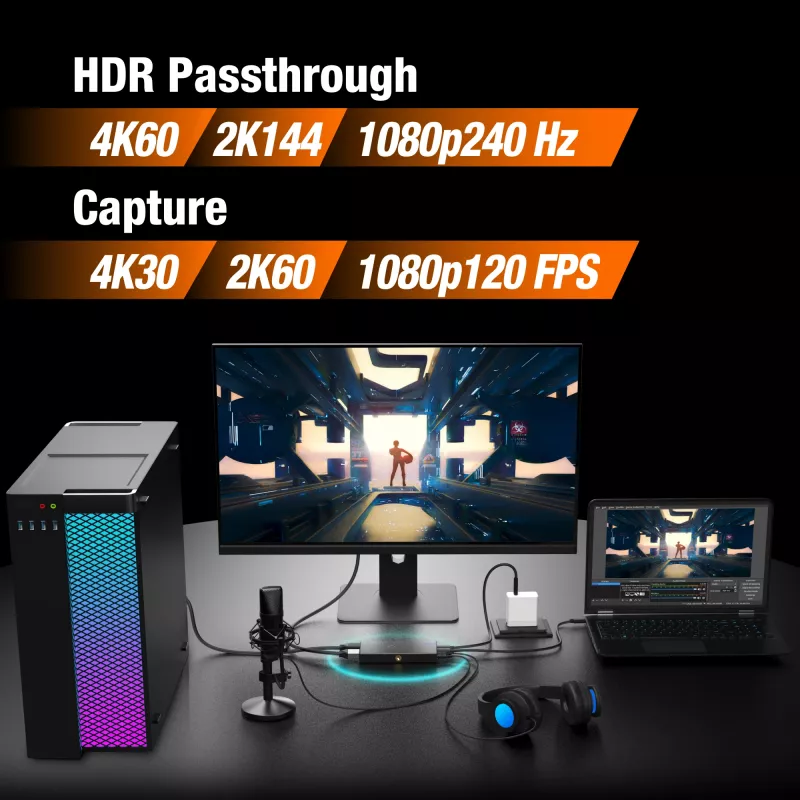 j5create JVA14-N 4K žaidimų fiksavimo stotelė USB 3.2 Gen 1 4K30 FPS