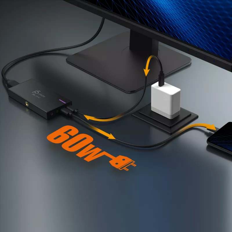j5create JVA14-N 4K žaidimų fiksavimo stotelė USB 3.2 Gen 1 4K30 FPS