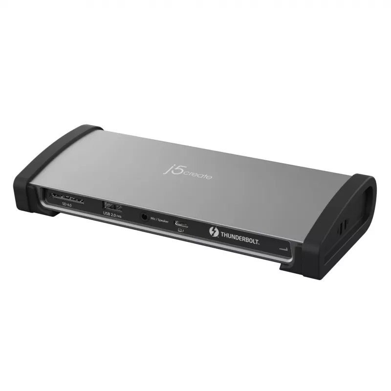 j5create JTD562 - 8K Thunderbolt™ 4 stotelė - EU, laidinė, Thunderbolt 4, 96 W, 3,5 mm, 10/100/1000 Mbit/s, pilka