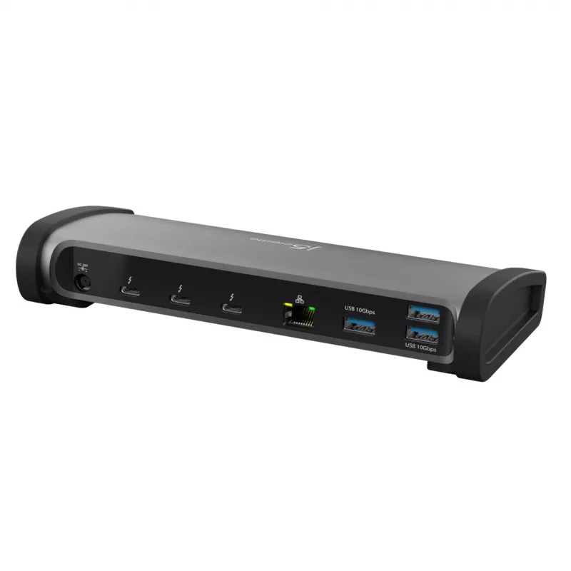 j5create JTD562 - 8K Thunderbolt™ 4 stotelė - EU, laidinė, Thunderbolt 4, 96 W, 3,5 mm, 10/100/1000 Mbit/s, pilka