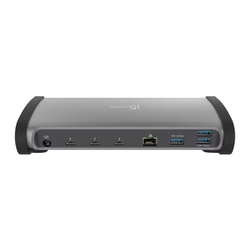 j5create JTD562 - 8K Thunderbolt™ 4 stotelė - EU, laidinė, Thunderbolt 4, 96 W, 3,5 mm, 10/100/1000 Mbit/s, pilka