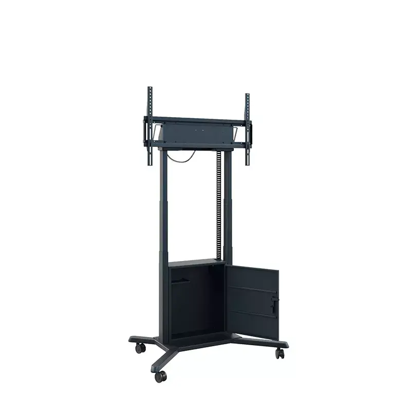 Hagor HP Twin Lift M-B 2,18 m mobilus elektrinis kėlimo stovas televizoriui, juodas, max 120 kg