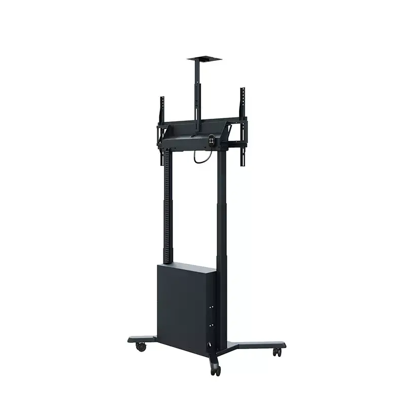 Hagor HP Twin Lift M-B 2,18 m mobilus elektrinis kėlimo stovas televizoriui, juodas, max 120 kg