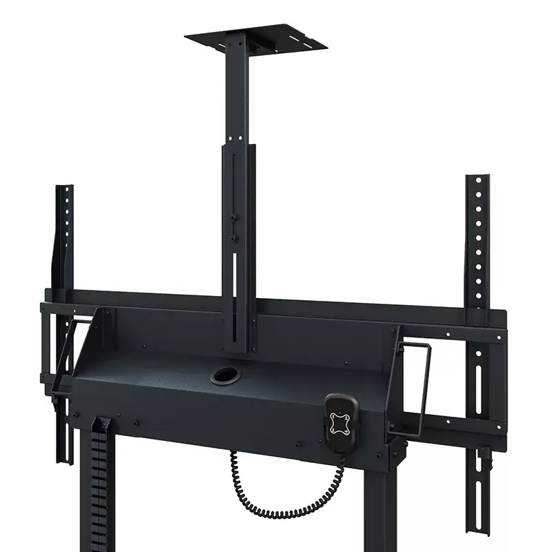 Hagor HP Twin Lift M-B 2,18 m mobilus elektrinis kėlimo stovas televizoriui, juodas, max 120 kg
