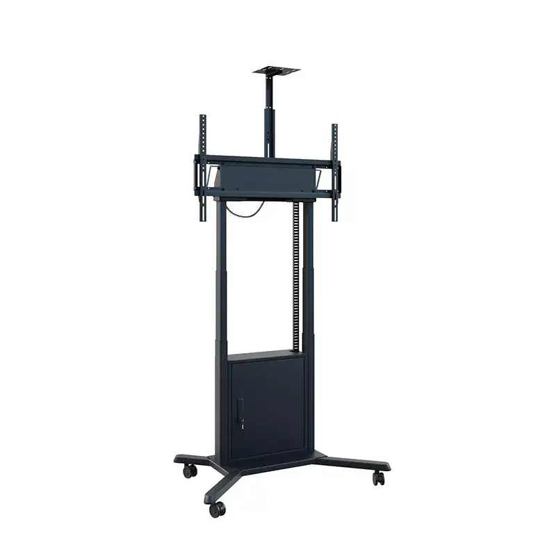 Hagor HP Twin Lift M-B 2,18 m mobilus elektrinis kėlimo stovas televizoriui, juodas, max 120 kg