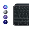 Logitech MX Keys S belgiška AZERTY klaviatura, RF belaidė + Bluetooth, grafito spalva