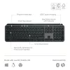 Logitech MX Keys S belgiška AZERTY klaviatura, RF belaidė + Bluetooth, grafito spalva