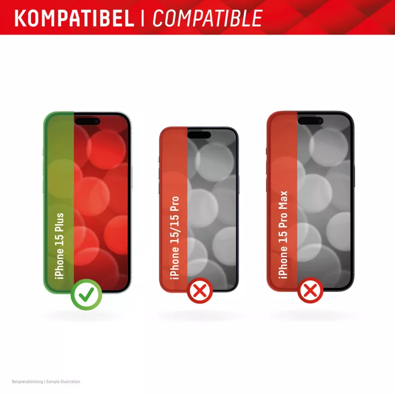 Displex apsauginis stiklas + dėklas Apple iPhone 15 Plus, su EASY-ON® Eco montavimo rėmeliu, atsparus įbrėžimams