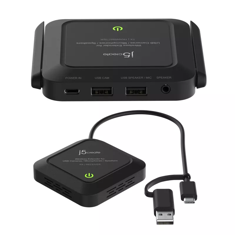 j5create JVW120 belaidis praplėtimo rinkinys USB kameroms, mikrofonams, garsiakalbiams, juoda