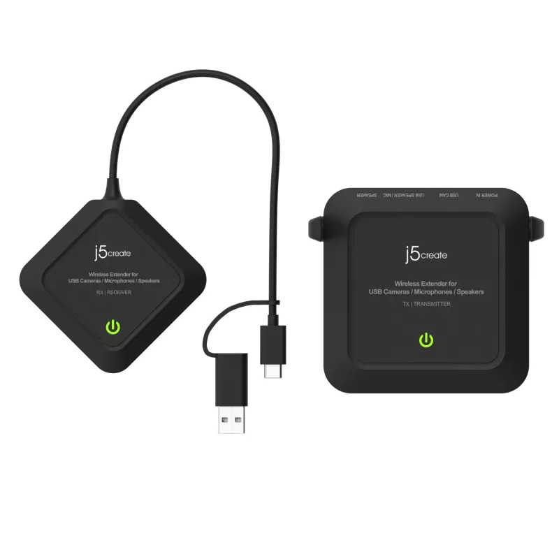 j5create JVW120 belaidis praplėtimo rinkinys USB kameroms, mikrofonams, garsiakalbiams, juoda