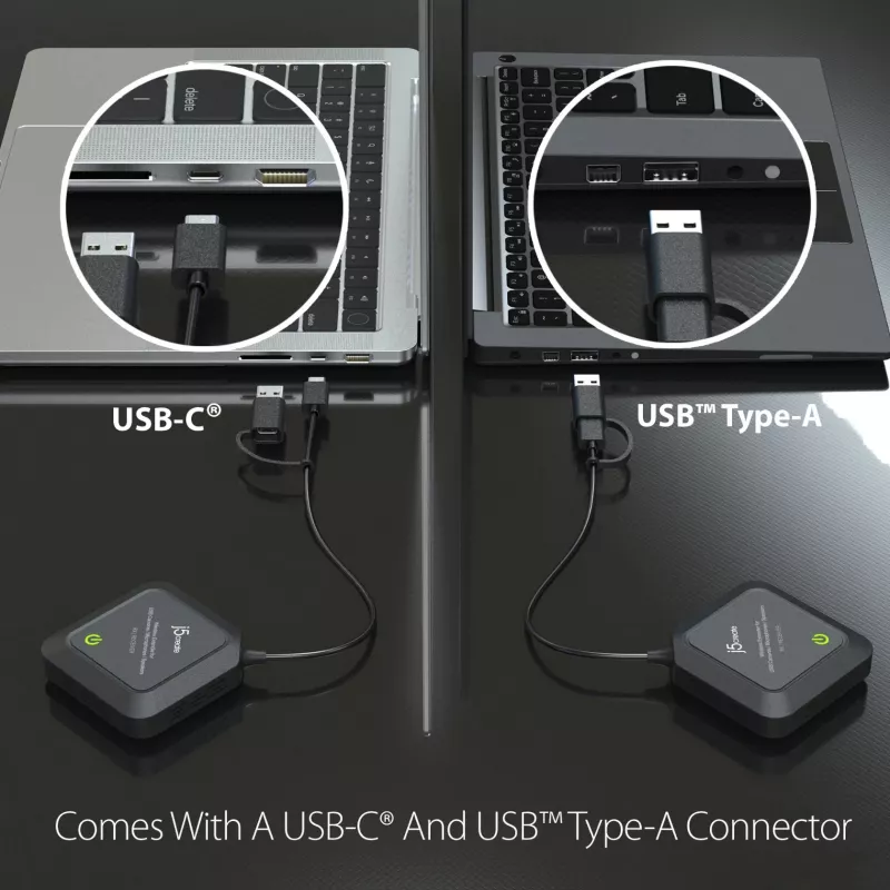 j5create JVW120 belaidis praplėtimo rinkinys USB kameroms, mikrofonams, garsiakalbiams, juoda