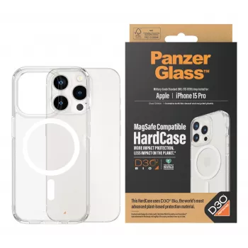 PanzerGlass® HardCase Skaidrus su Balta MagSafe ir D3O® iPhone 15 Pro