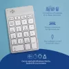 R-Go Tools Numpad Break ergonominis skaitmeninis blokas su pertraukų programine įranga, Bluetooth, baltas