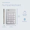 R-Go Tools Numpad Break ergonominis skaitmeninis blokas su pertraukų programine įranga, Bluetooth, baltas
