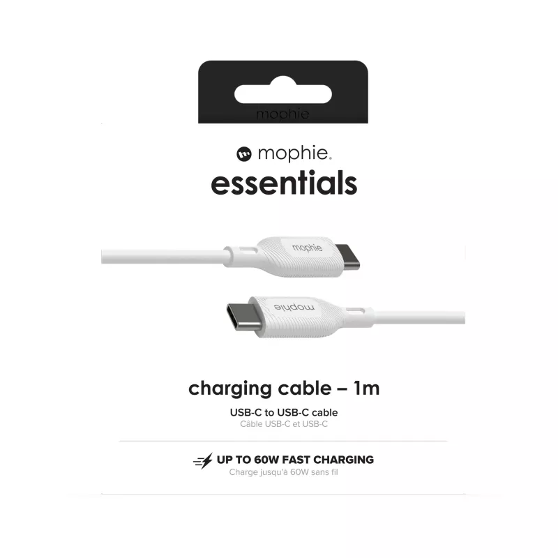 mophie essentials įkrovimo laidas | 1 m USB 2.0 USB-C baltas