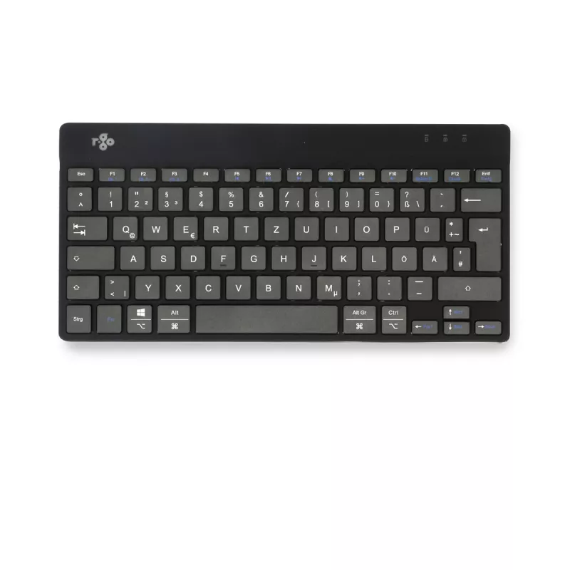 Ergonominė klaviatūra R-Go Compact Break, kompaktiška su pertraukų programine įranga, QWERTZ (DE), Bluetooth, juoda