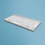 Ergonominė klaviatūra R-Go Tools Compact Break, kompaktiška, su pertraukų programine įranga, QWERTZ (DE), Bluetooth, balta