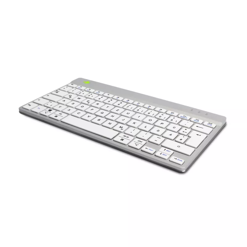 Ergonominė klaviatūra R-Go Tools Compact Break, kompaktiška, su pertraukų programine įranga, QWERTZ (DE), Bluetooth, balta