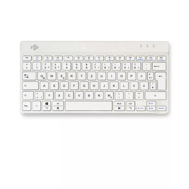 Ergonominė klaviatūra R-Go Tools Compact Break, kompaktiška, su pertraukų programine įranga, QWERTZ (DE), Bluetooth, balta