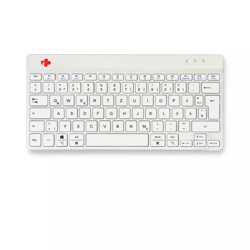 Ergonominė klaviatūra R-Go Tools Compact Break, kompaktiška, su pertraukų programine įranga, QWERTZ (DE), Bluetooth, balta