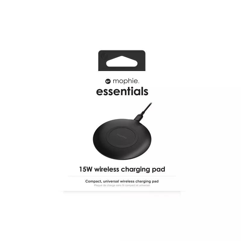 mophie essentials belaidžio įkrovimo padėklas 15W, juodas, USB