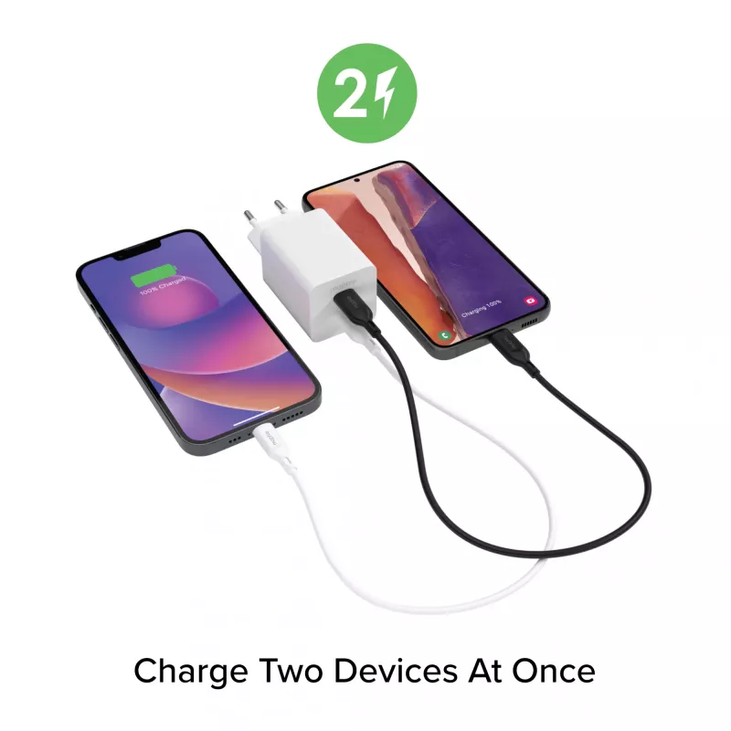 Maitinimo adapteris Zagg mophie essentials 50W 2x USB-C baltas