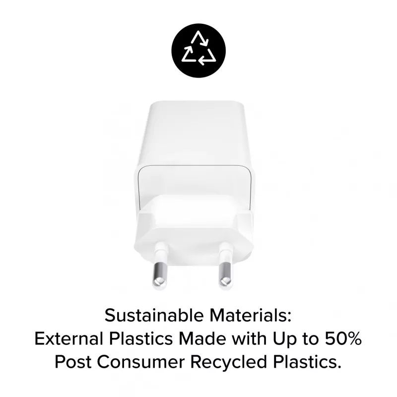 Maitinimo adapteris Zagg mophie essentials 50W 2x USB-C baltas