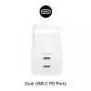 Maitinimo adapteris Zagg mophie essentials 50W 2x USB-C baltas