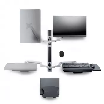 StarTech.com Sieninis darbo stalas su VESA laikikliu 32 colių monitoriams (10 kg), pilnai reguliuojamas vieno monitoriaus laikiklis ir klaviatūros lentyna su staliniu kompiuteriu/PC laikikliu, stovimas stalas