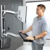StarTech.com Sieninis darbo stalas su VESA laikikliu 32 colių monitoriams (10 kg), pilnai reguliuojamas vieno monitoriaus laikiklis ir klaviatūros lentyna su staliniu kompiuteriu/PC laikikliu, stovimas stalas