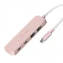 USB-C šakotuvas j5create JCH342ER-N 4 prievadų Type-C Type-A Gen 2 10000 Mbit/s rožinis