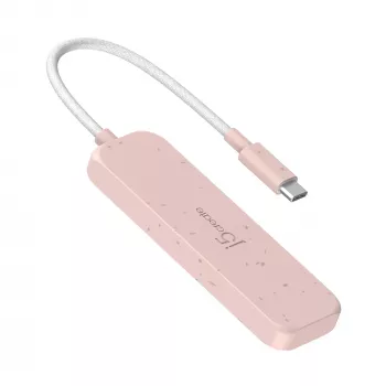 USB-C šakotuvas j5create JCH342ER-N 4 prievadų Type-C Type-A Gen 2 10000 Mbit/s rožinis
