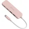 USB-C šakotuvas j5create JCH342ER-N 4 prievadų Type-C Type-A Gen 2 10000 Mbit/s rožinis