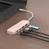 USB-C šakotuvas j5create JCH342ER-N 4 prievadų Type-C Type-A Gen 2 10000 Mbit/s rožinis