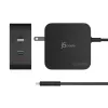 j5create 102W GaN PD USB-C 2 prievadų įkroviklis su keičiamais kištukais