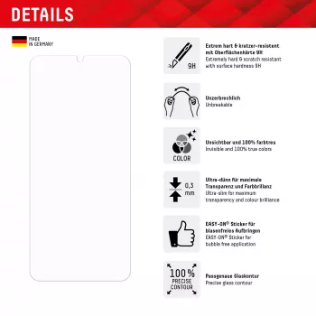 Displex Smart Glass (9H) apsauginis stiklas, skirtas Xiaomi Redmi 13C, su montavimo lipdukais, nedūžtantis