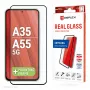 Displex Full Cover apsauginis stiklas (10H) Samsung Galaxy A35/A55 5G, su EASY-ON® Eco montavimo rėmeliu