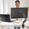 j5create JTSA101 ergonomiškas monitoriaus laikiklis su dujine spyruokle, juodas, spaustuvas/įvorė, 8 kg, 17–32 colių