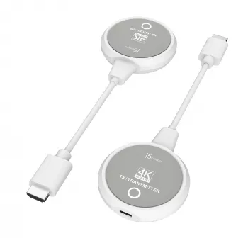 j5create JVAW75 ScreenCast 4K belaidis HDMI™ siųstuvas-imtuvas, pilka/balta
