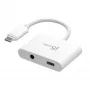j5create JCA122 USB-C į 3,5 mm garso adapteris su Power Delivery, juodas