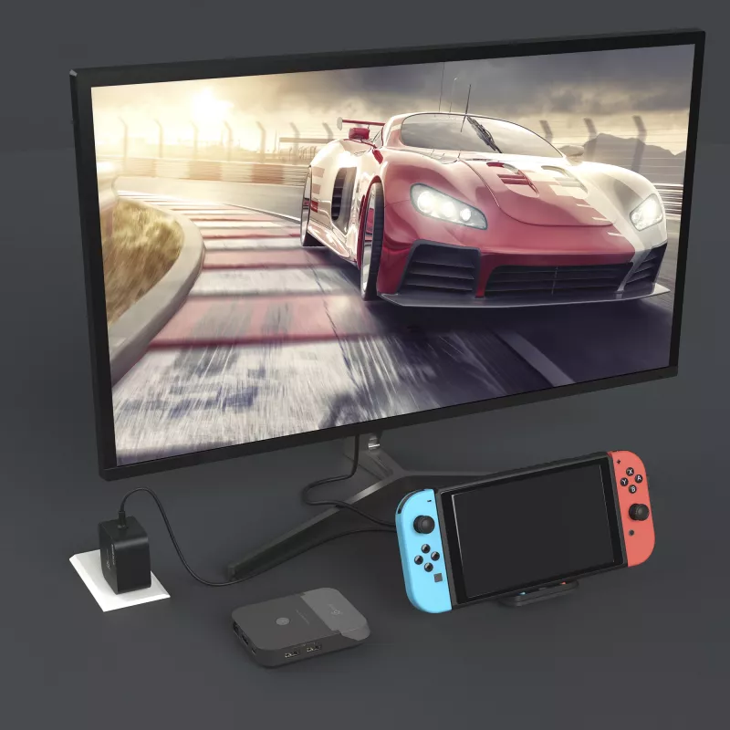 j5create JCD620 mini dokavimo stotelė, skirta Nintendo Switch™, juoda