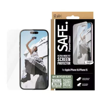 PanzerGlass SAFE. by ® iPhone '24 6,1 colio ekrano apsauginis stiklas | Ultra-Wide Fit