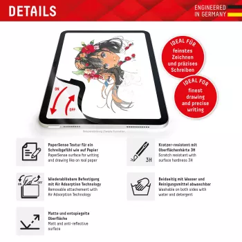 Displex TABLET PAPERSENSE apsauginė plėvelė iPad Pro 11'' (2025/2024), nuimama rašymo ir piešimo plėvelė su popieriaus pojūčiu